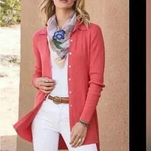 Peruvian Connection Blakely Button Up Long Cardigan Sweater Sz Xsmall